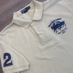 Vintage Polo Ralph Lauren Polo Shirt XL Yellow New York 1967 Large Pony Rugby